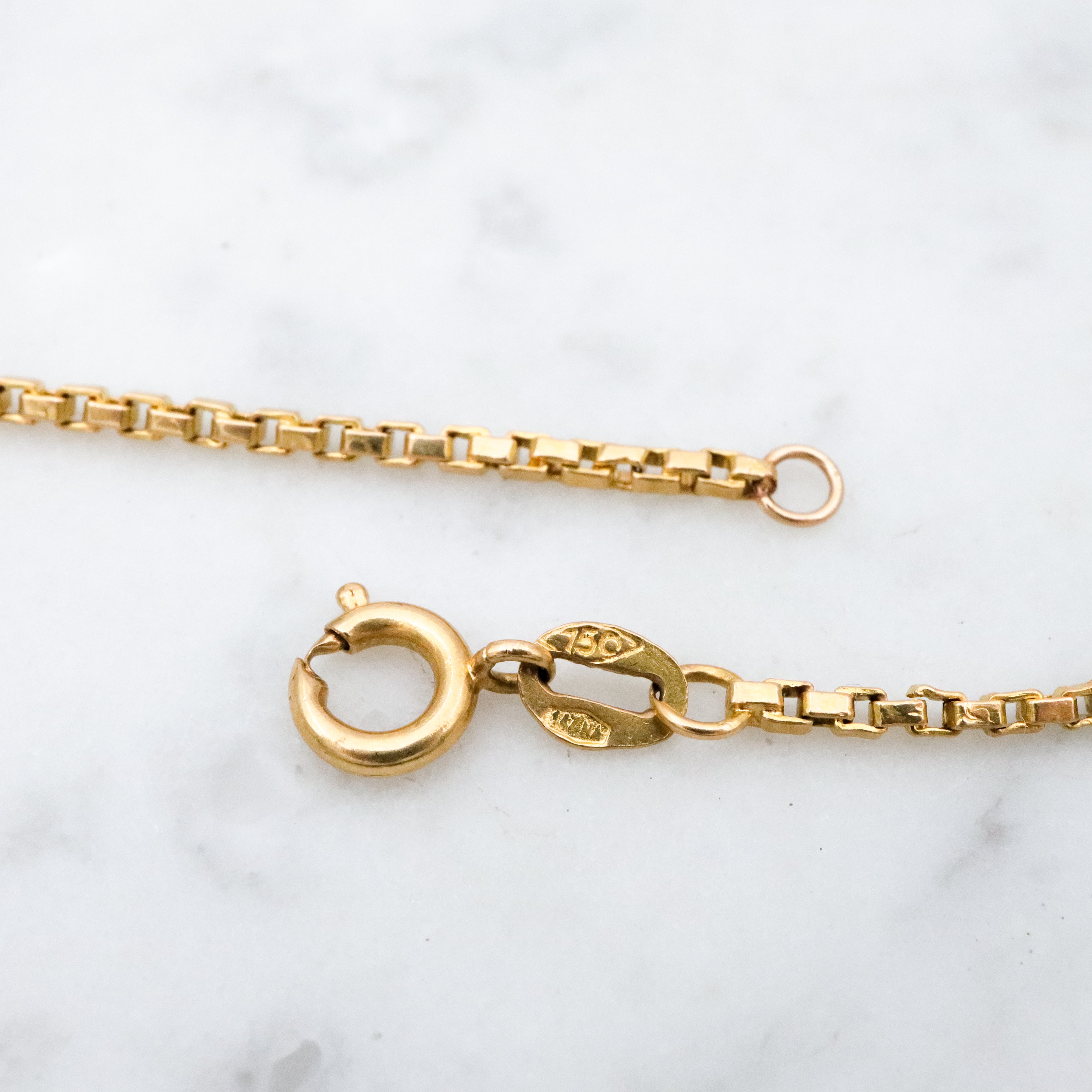 Vintage Italian 18k gold 1.75mm box link chain 20"